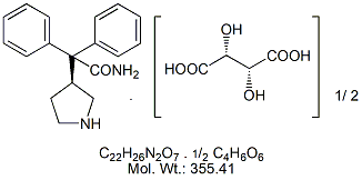 (S)-2-(3-吡咯烷基)-2,2-二苯基乙酰胺 L-酒石酸盐